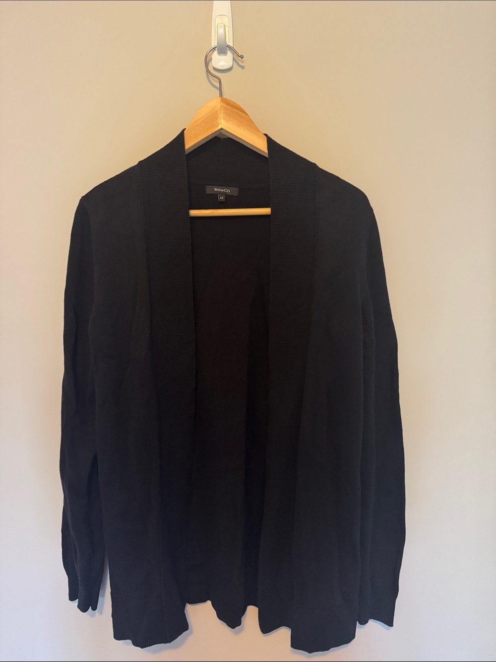 RW&CO. Black Open-Front Women's Cardigan